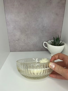 Mint Cut Glass Cream bowl Candle – Medium