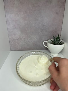 Mint Cut Glass Cream bowl Candle – Medium