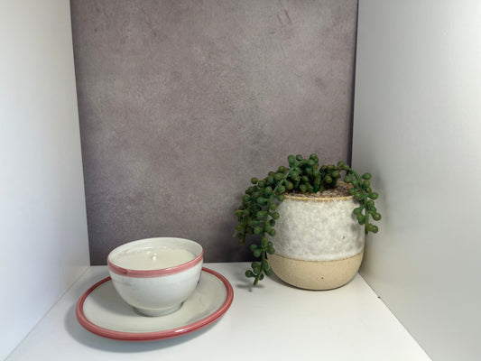 Cute Tea Cup &amp; Saucer Candle – Small (Lavender)