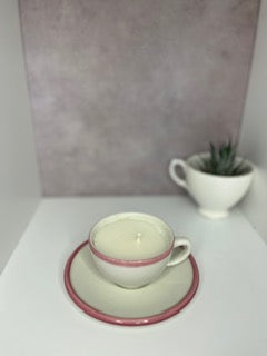 Cute Tea Cup &amp; Saucer Candle – Small (Lavender)