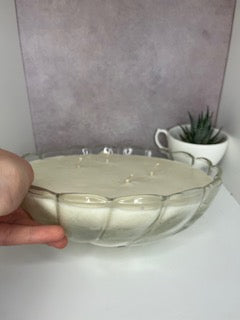Glass Cut Bowl Candle  vanilla – Large (Cinnamon Vanilla)