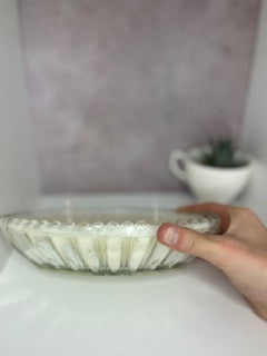 Glass Cut Bowl Candle  vanilla – Large (Cinnamon Vanilla)